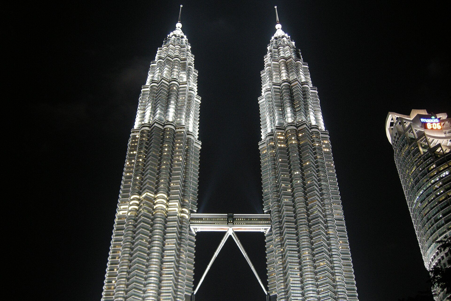 Kuala Lumpur, Malaysia. Petronas Towers at night.