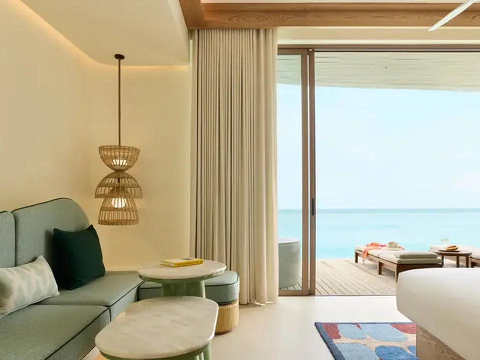 منطقة المعيشة بإطلالة بحرية في Centara Grand Lagoon