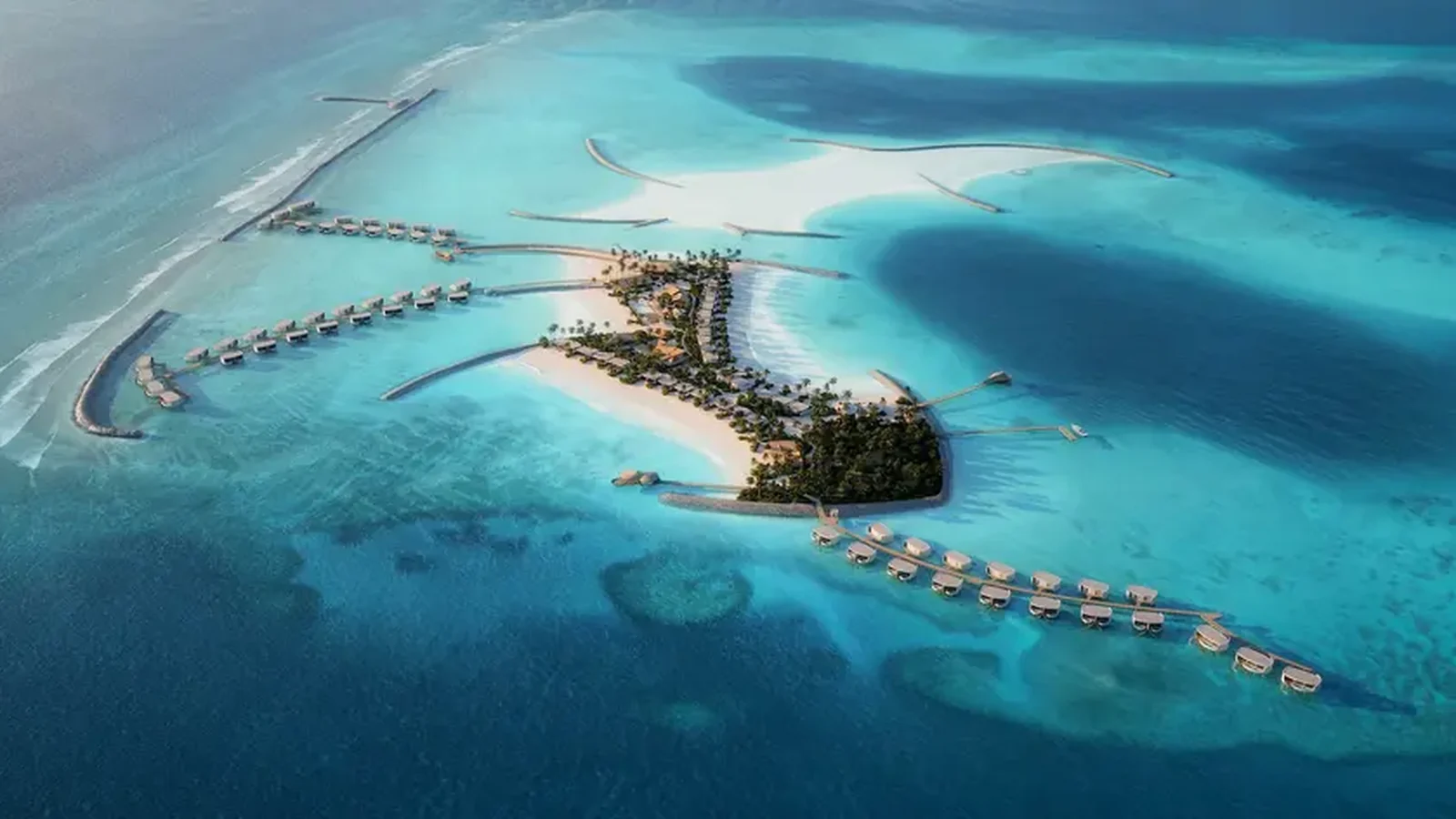 لقطة جوية لمنتجع Centara Grand Lagoon Maldives