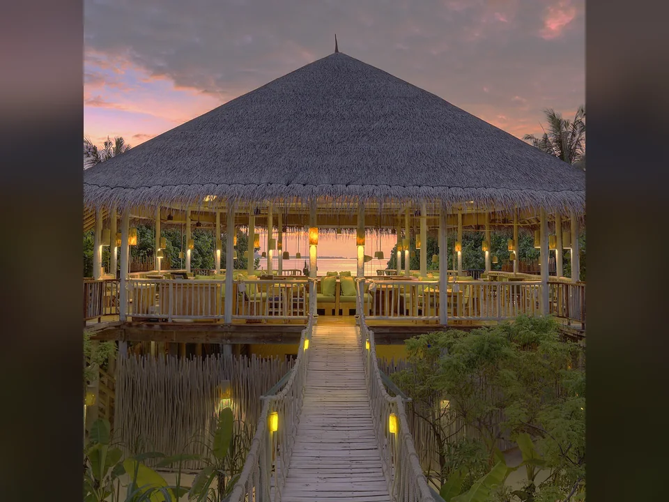 مطعم Leaf فوق الأشجار في Six Senses Laamu