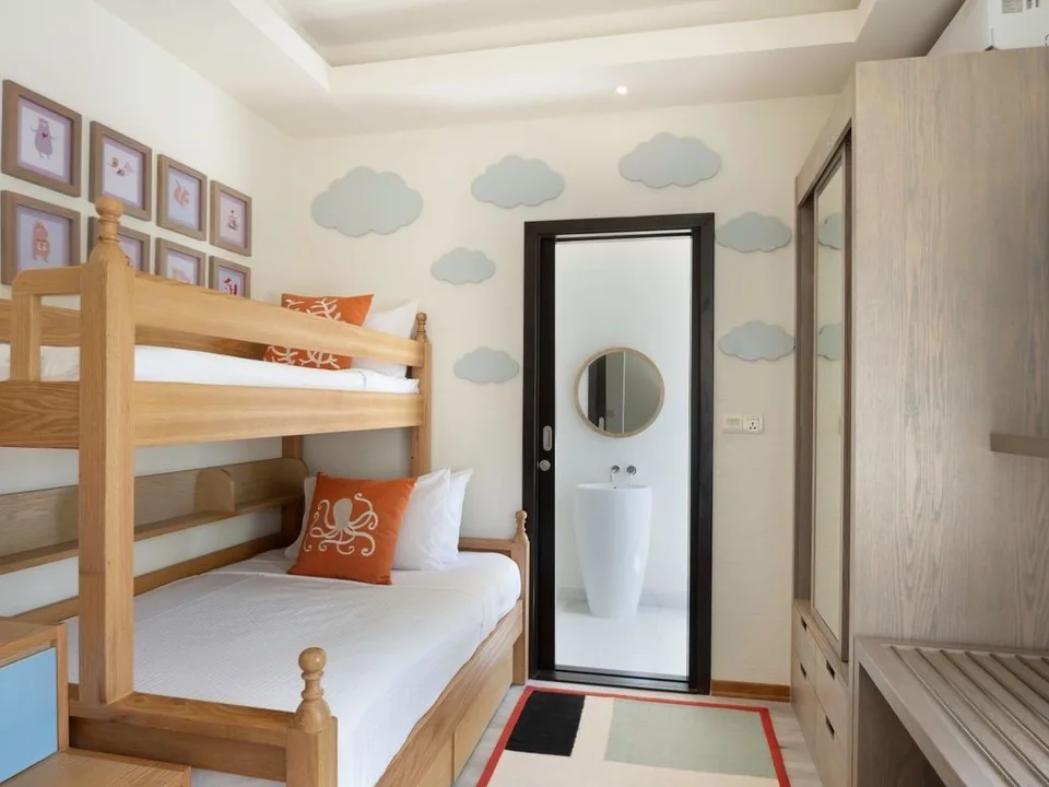غرفة الأطفال بالأسرّة الطابقية في Villa Nautica